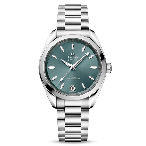 Omega Seamaster Aqua Terra 150m Ladies Co-Axial Master Chronometer green dial steel bracelet 34 mm