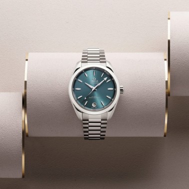 Omega Seamaster Aqua Terra 150m Ladies Co-Axial Master Chronometer green dial steel bracelet 34 mm