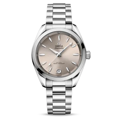 Omega Seamaster Aqua Terra 150m Ladies Co-Axial Master Chronometer watch sandstone dial steel bracelet 34 mm
