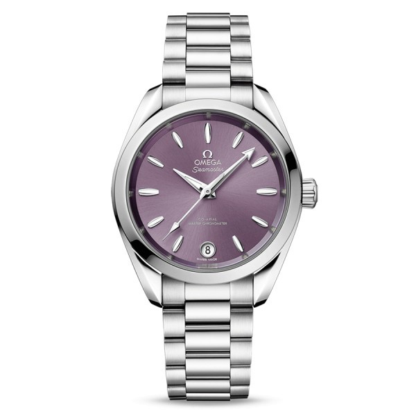 Montre Omega Seamaster Aqua Terra 150m Ladies Co-Axial Master Chronometer cadran violet bracelet acier 34 mm