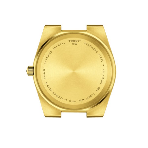 Montre Tissot PRX quartz cadran champagne bracelet acier pvd or jaune 40 mm