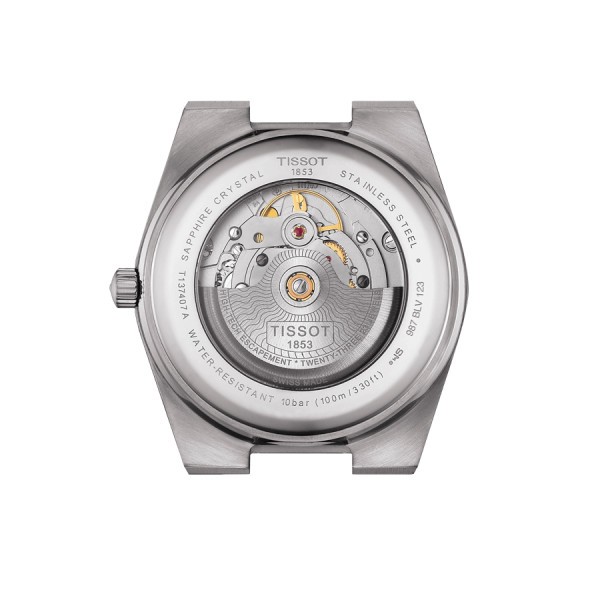 Montre Tissot PRX Powermatic 80 cadran noir bracelet cuir noir 40 mm