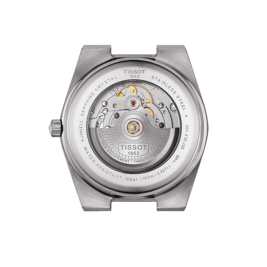 Montre Tissot PRX Powermatic 80 cadran noir bracelet cuir noir 40 mm