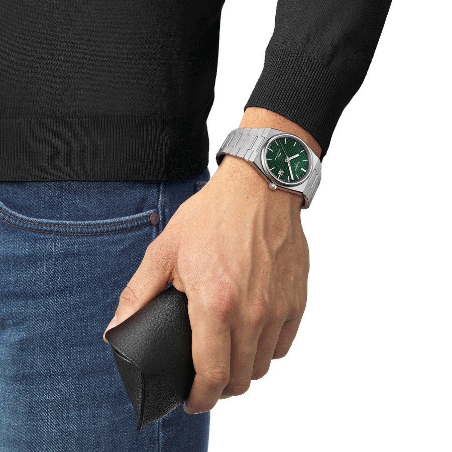 Montre Tissot PRX Powermatic 80 cadran vert bracelet acier 40 mm
