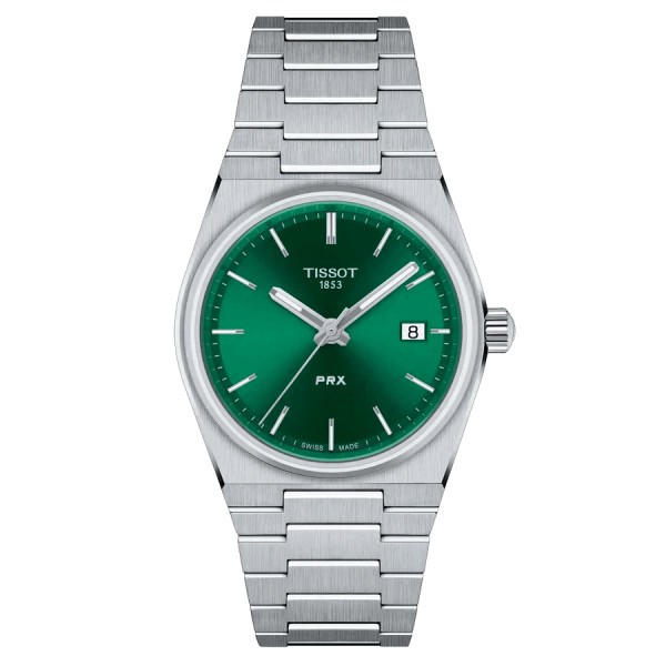 Montre Tissot T-Classic PRX quartz cadran vert bracelet acier 35 mm T137.210.11.081.00