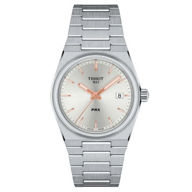 Tissot T-Classic PRX quartz watch silver dial steel bracelet 35 mm T137.210.11.031.00