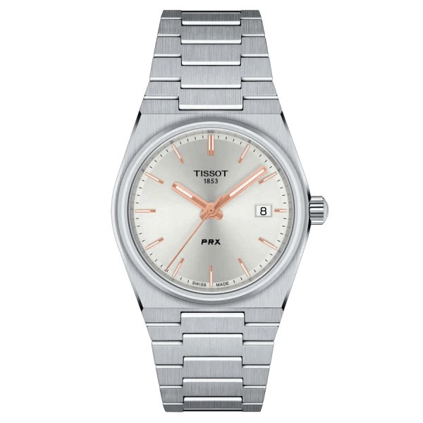 Montre Tissot T-Classic PRX quartz cadran argenté bracelet acier 35 mm T137.210.11.031.00