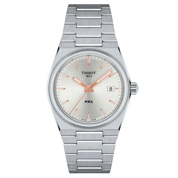 Tissot T-Classic PRX quartz watch silver dial steel bracelet 35 mm T137.210.11.031.00