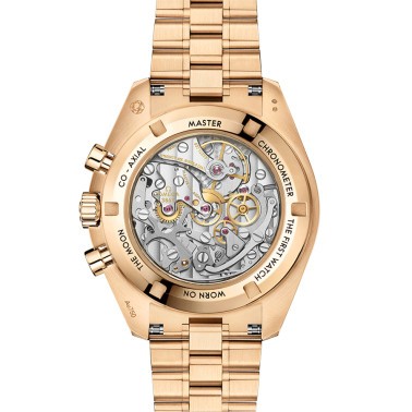 Montre Omega Speedmaster Moonwatch Co‑Axial Master Chronometer en or Moonshine cadran vert bracelet or 42 mm