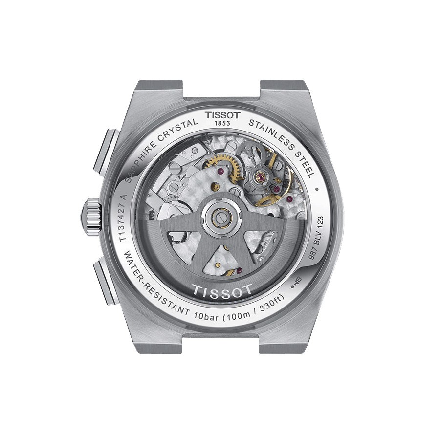 Montre Tissot PRX Chronographe automatique cadran bleu bracelet acier 42 mm