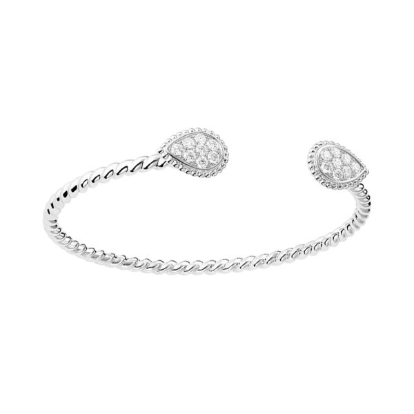Jonc Boucheron Serpent Bohème motifs S en or blanc et diamants JBT00840