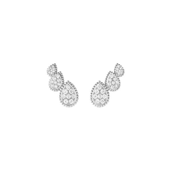 Puces Boucheron Serpent Bohème en or blanc et diamants JCO01456