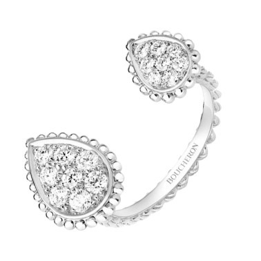 Bague Boucheron Serpent Bohème motifs S et XS en or blanc et diamants
