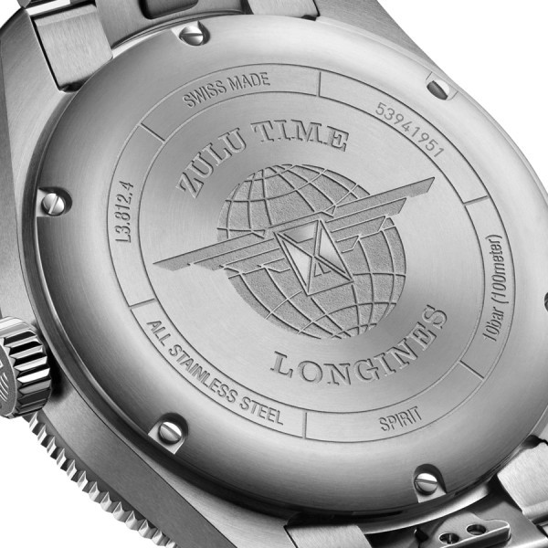 Longines Spirit Zulu Time automatic watch blue dial steel bracelet 42 mm L3.812.4.93.6