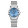 Omega Constellation Quartz watch blue dial steel bracelet 28 mm