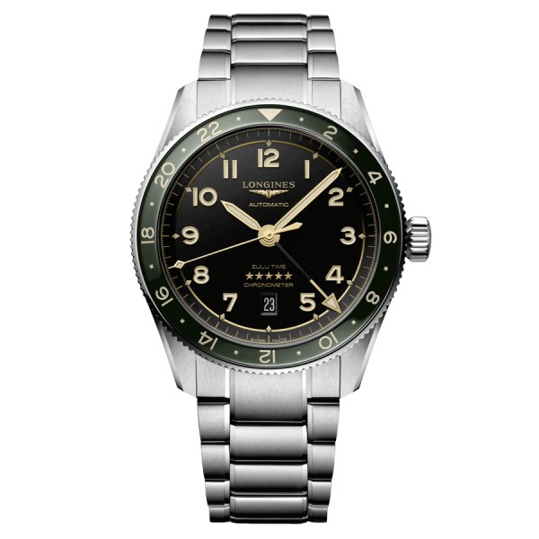 Longines Spirit Zulu Time automatic watch anthracite dial steel bracelet 42 mm L3.812.4.63.6