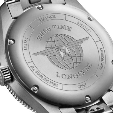 Longines Spirit Zulu Time automatic watch anthracite dial steel bracelet 42 mm L3.812.4.63.6