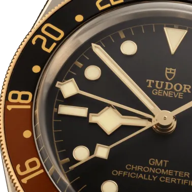 Tudor Black Bay GMT S&G automatic watch black dial steel and yellow gold bracelet 41 mm M79833MN-0001