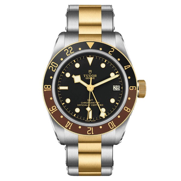 Montre Tudor Black Bay GMT S&G automatique cadran noir bracelet acier et or jaune 41 mm