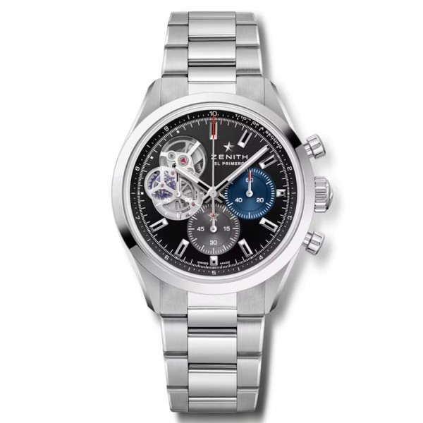 Zenith Chronomaster Open automatic watch black dial steel bracelet 41 mm