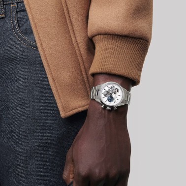 Zenith Chronomaster Open automatic watch silver dial steel bracelet 41 mm