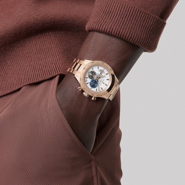 Montre Zenith Chronomaster Sport Or rose automatique cadran blanc bracelet or 41 mm