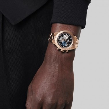 Zenith Chronomaster Sport automatic pink gold watch black dial gold bracelet 41 mm