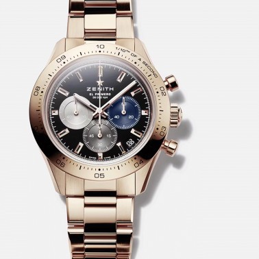 Montre Zenith Chronomaster Sport Or rose automatique cadran noir bracelet or 41 mm