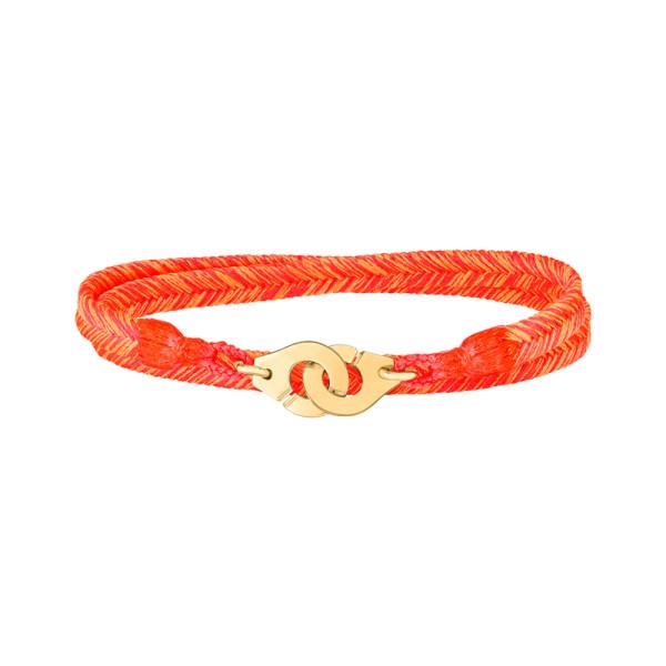 Bracelet tissé Orange Sunrise Menottes dinh van R10 en or jaune 371101