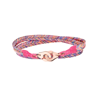Bracelet tissé Rose Corail Menottes dinh van R10 en or rose