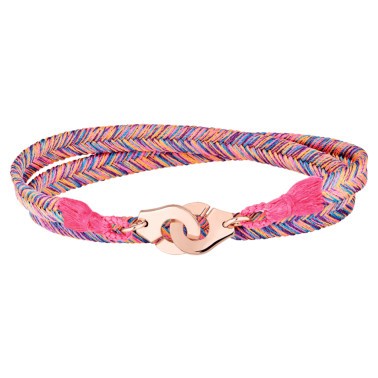 Bracelet tissé Rose Corail Menottes dinh van R10 en or rose 371105