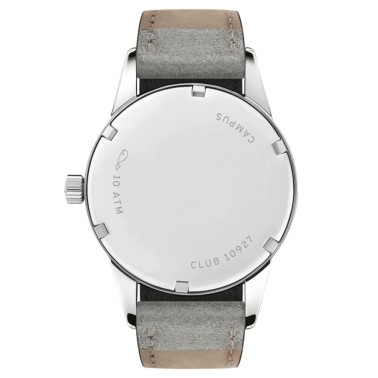 Montre NOMOS Club Campus Deep Pink mécanique cadran rose bracelet cuir gris 36 mm