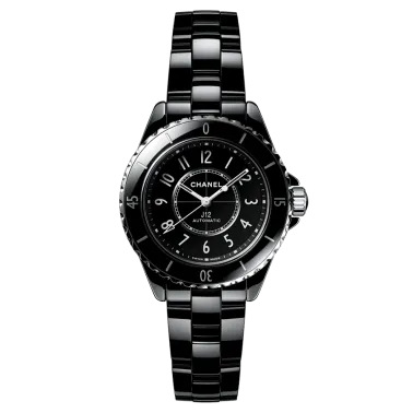 Montre CHANEL J12 Calibre 12.2 cadran noir bracelet céramique noire 33 mm H5696