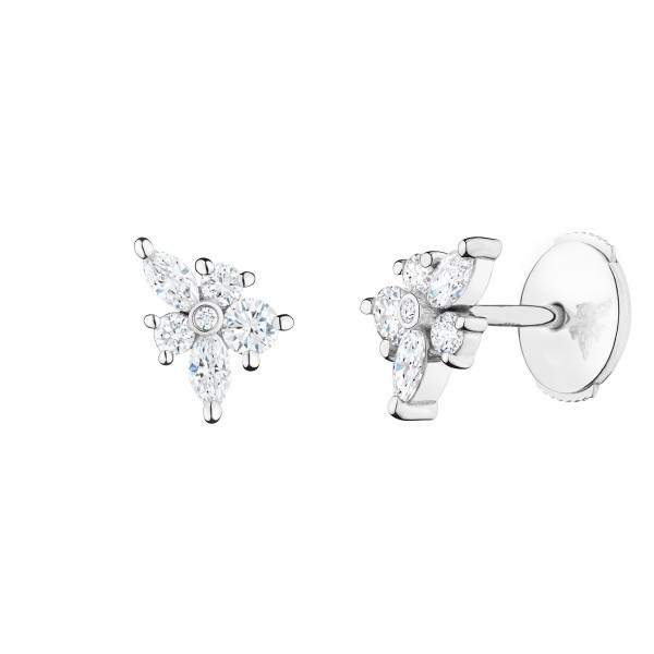 Boucles d'oreilles Lepage Archives en or blanc et diamants