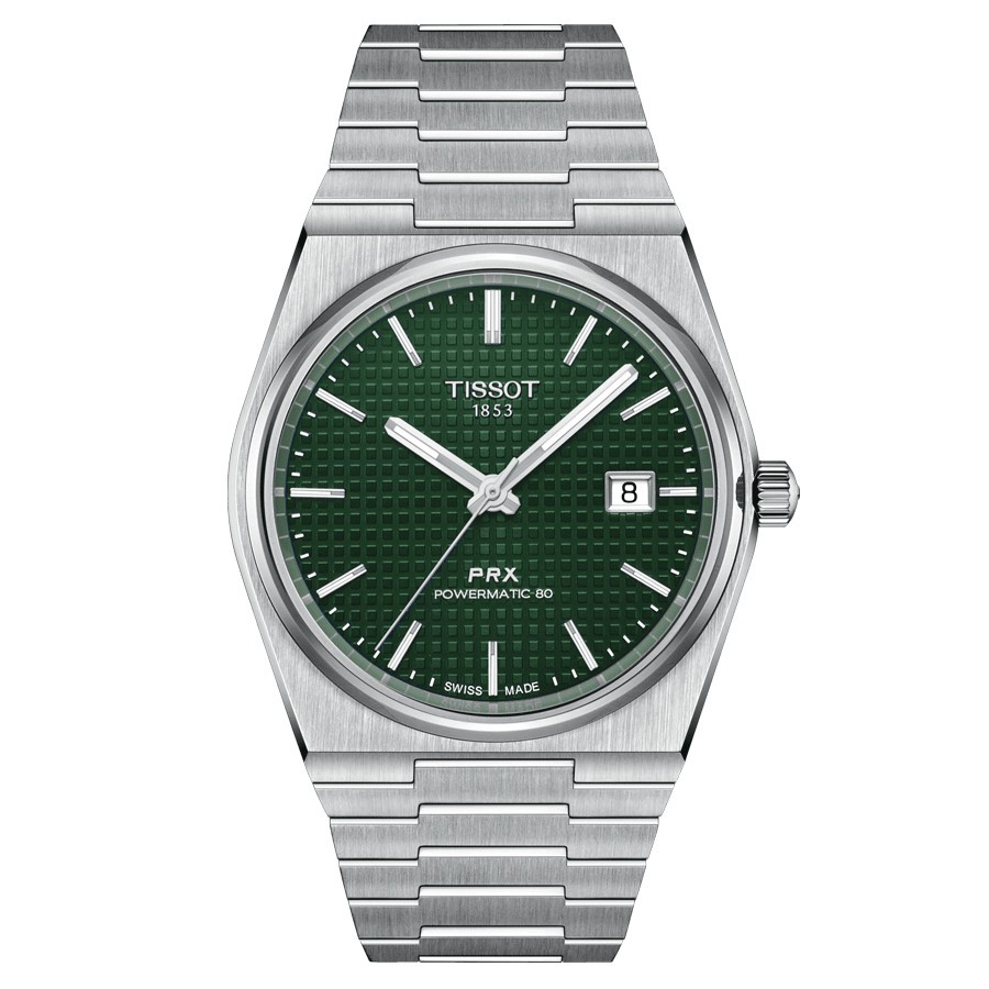 Montre Tissot PRX Powermatic 80 cadran vert bracelet acier 40 mm