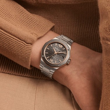 Montre Baume et Mercier Riviera automatique cadran gris bracelet acier 36 mm