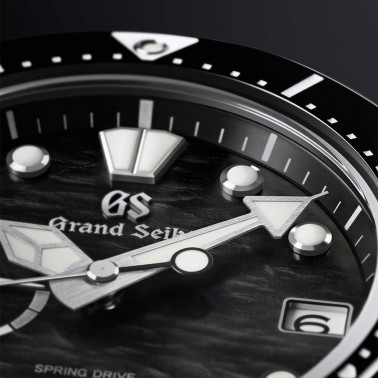 Montre Grand Seiko Evolution 9 Plongée Titane Spring Drive cadran noir bracelet titane 43,8 mm