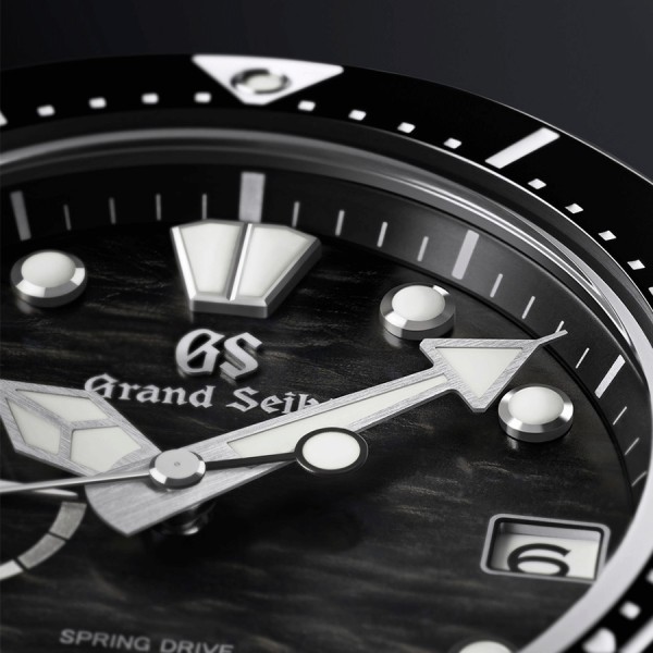 Montre Grand Seiko Evolution 9 Plongée Titane Spring Drive cadran noir bracelet titane 43,8 mm