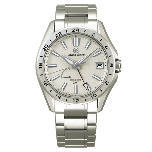 Montre Grand Seiko Evolution 9 GMT Titane Spring Drive cadran blanc bracelet titane 41 mm