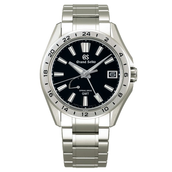 Grand Seiko Evolution 9 GMT Titanium Spring Drive watch black dial titanium bracelet 41 mm