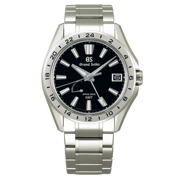 Montre Grand Seiko Evolution 9 GMT Titane Spring Drive cadran noir bracelet titane 41 mm