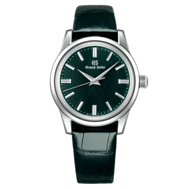 Montre Grand Seiko Elegance mécanique "Byōka" cadran vert bracelet cuir vert 37,3 mm