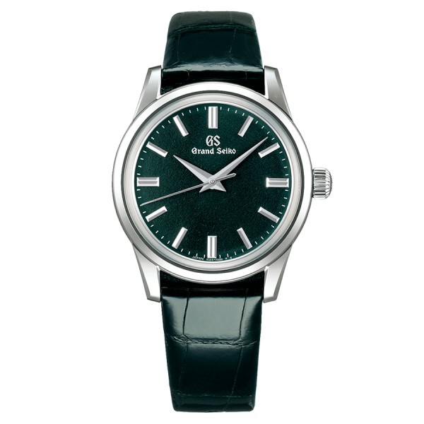 Grand Seiko Elegance mechanical watch "Byōka" green dial green leather strap 37,3 mm