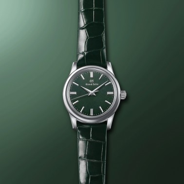 Grand Seiko Elegance mechanical watch "Byōka" green dial green leather strap 37,3 mm
