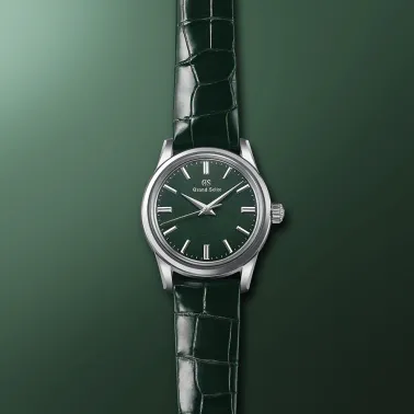 Montre Grand Seiko Elegance mécanique "Byōka" cadran vert bracelet cuir vert 37,3 mm