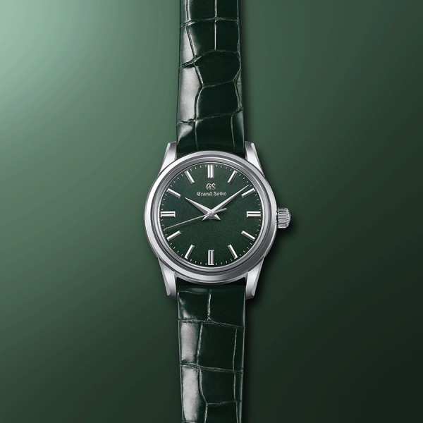 Montre Grand Seiko Elegance mécanique "Byōka" cadran vert bracelet cuir vert 37,3 mm