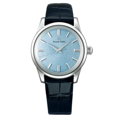 Montre Grand Seiko Elegance mécanique "Kishun" cadran bleu bracelet cuir bleu 37,3 mm