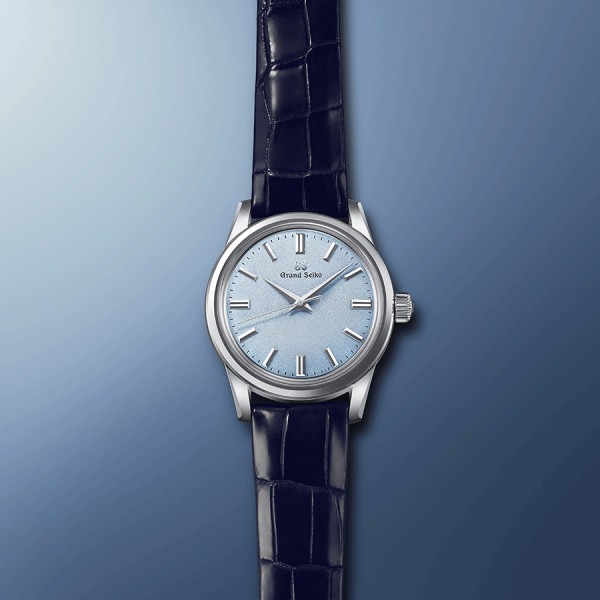 Montre Grand Seiko Elegance mécanique "Kishun" cadran bleu bracelet cuir bleu 37,3 mm