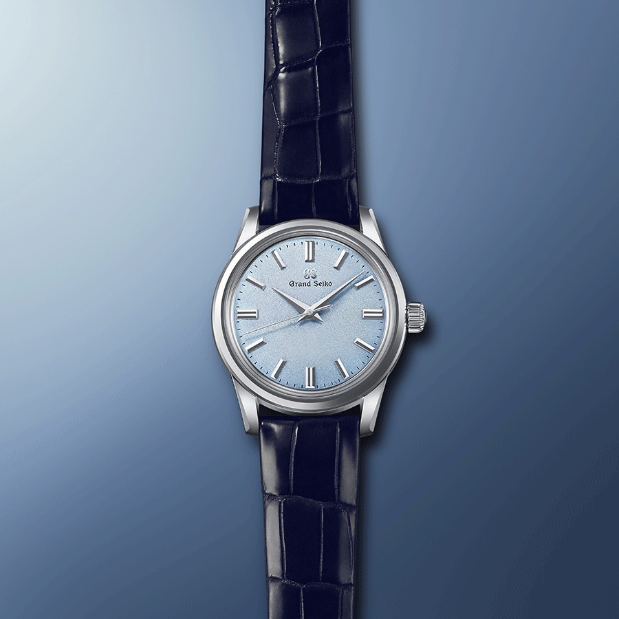 Montre Grand Seiko Elegance mécanique "Kishun" cadran bleu bracelet cuir bleu 37,3 mm