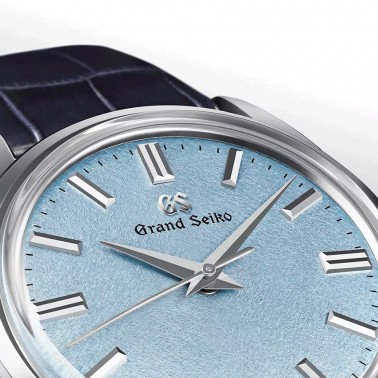 Grand Seiko Elegance mechanical watch "Kishun" blue dial blue leather strap 37,3 mm